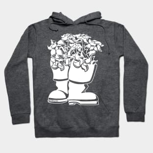 Bunch Berry White Lineart Rain Boots Hoodie